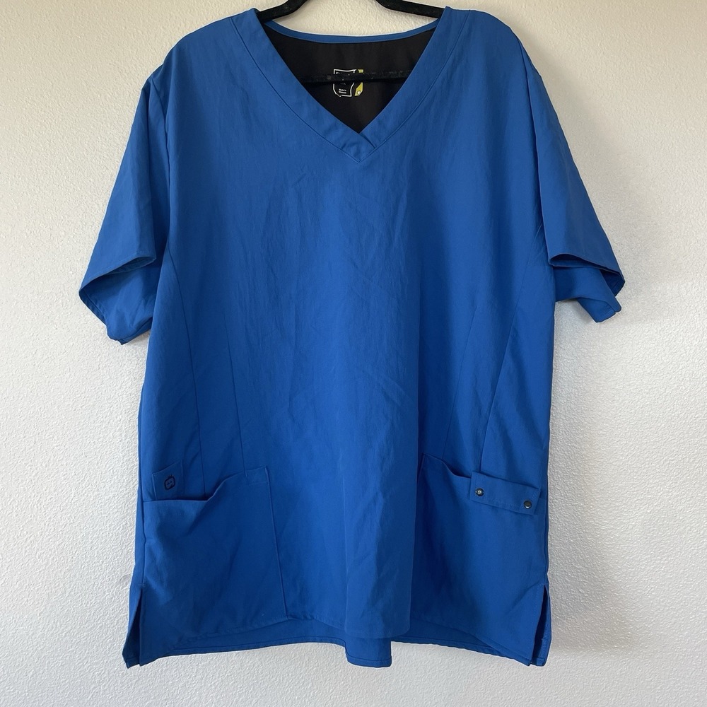 Wonder Wink Blue Medical Scrub Top Pockets Women's Size‎ 2X